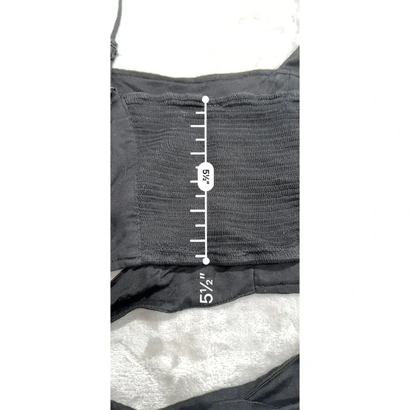 Free People Halter Top Women's Size Large Black One Shoulder Stretch Tie Off EUC - Picture 8 of 10